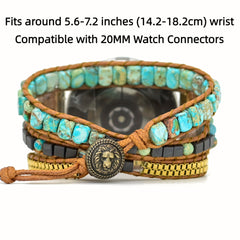 Bohemia 3-Layer Loose Watch Strap for 20mm Connector - Golden Wire