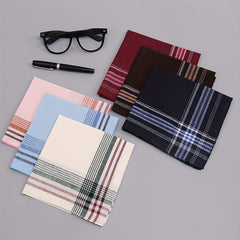 12 Pack Men's Pocket Squares Navy Burgundy Pink Green Brown Beige Gray