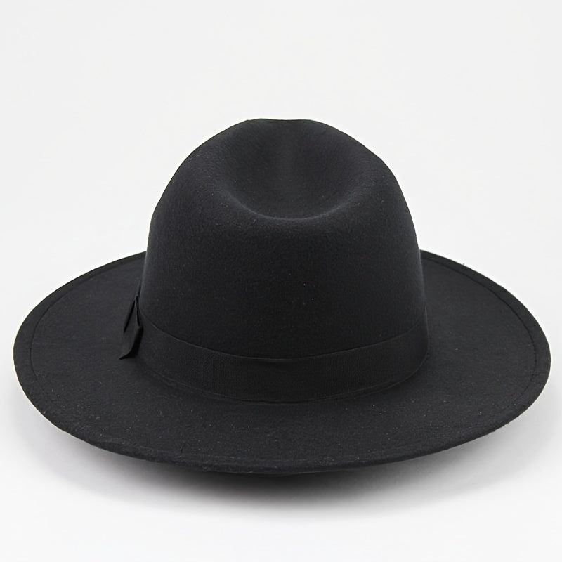 Wide Brim Fedora Hat Solid Color Women's Accessories Gift