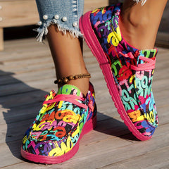 Graffiti Pattern Lightweight Walking Shoes Women's Footwear