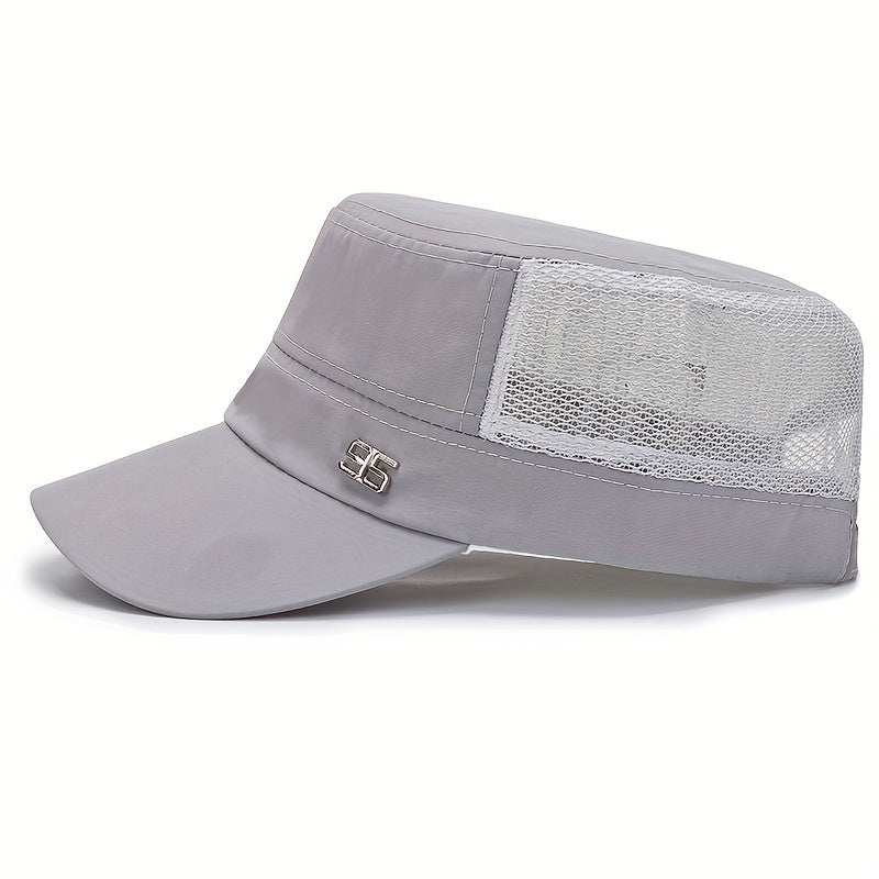 Men's Breathable Mesh Sunscreen Peaked Cap Flat Cap