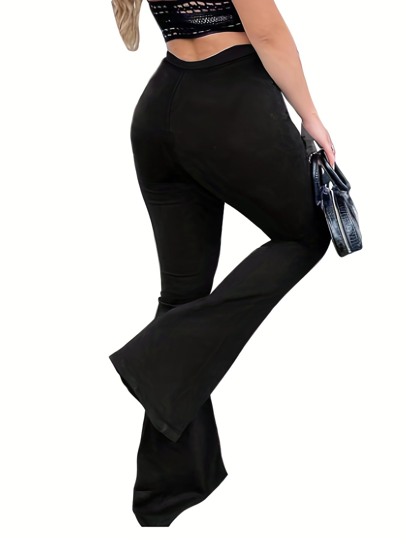 Casual Leggings Women's Plus Solid Ripped High Rise Skinny