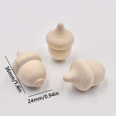 20pcs Wooden Acorns & Bowls for Crafts DIY Painting Christmas