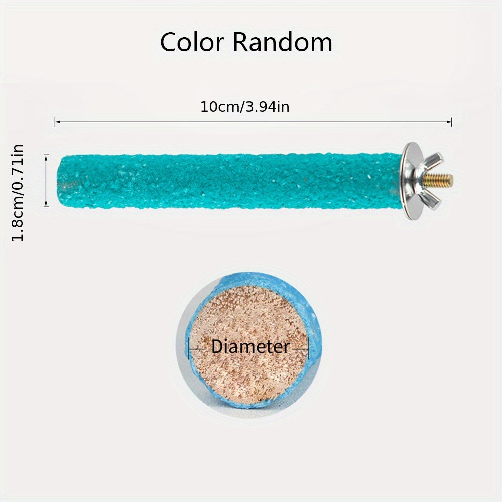 Natural Wood Parrot Perching Station with Molar Stick and Claw Grinding Perches