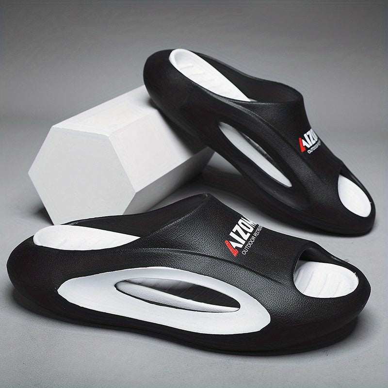 Men's Letters Print Pillow Slides Casual Non Slip Slippers