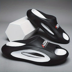 Men's Letters Print Pillow Slides Casual Non Slip Slippers
