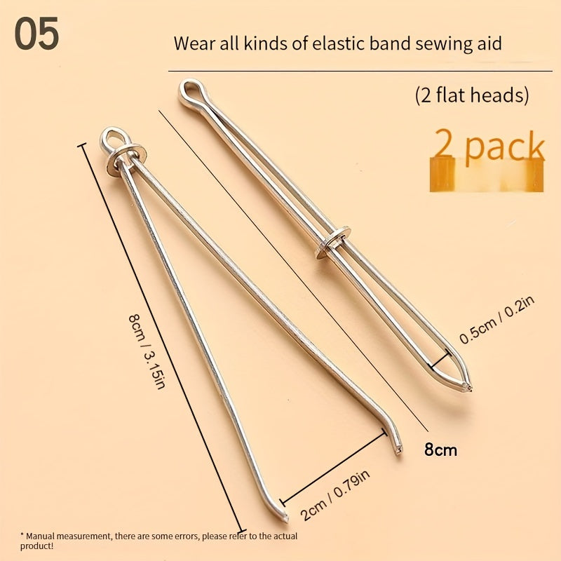 5pcs Elastic Buckle Threading Needle Sewing Clip Tool for Trousers Belt