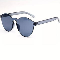Unisex Rimless Transparent Sunglasses Colorful Lens
