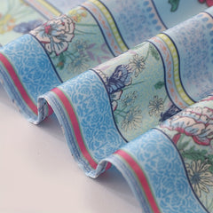Butterfly Plant Flower Print Bandana Square Scarf Head Wrap Women Satin Necke