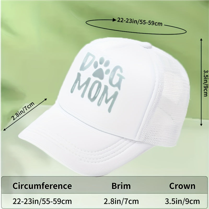 Dog Mom Printed Baseball Cap Washed Sports Hat Sunscreen Breathable Dad Hat