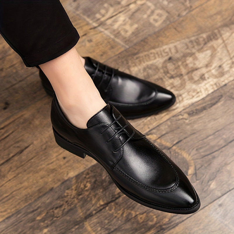 Men's Vintage Lace Up Dress Shoes, Casual Walking Shoes