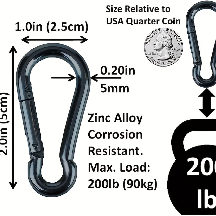 10pcs Aluminum Carabiner Clips for Camping Hiking Fishing