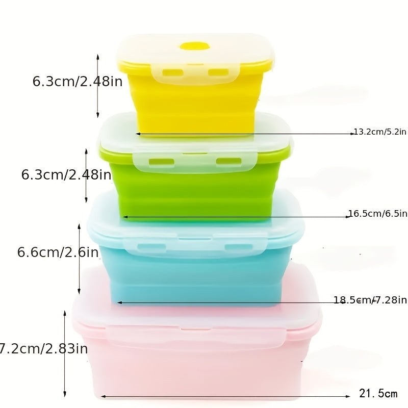 Leakproof Square Foldable Bento Box Set with Belt Clip Cover