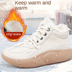 Women's Snow Boots Faux Fur Lining Thermal Winter Ankle High Shoes