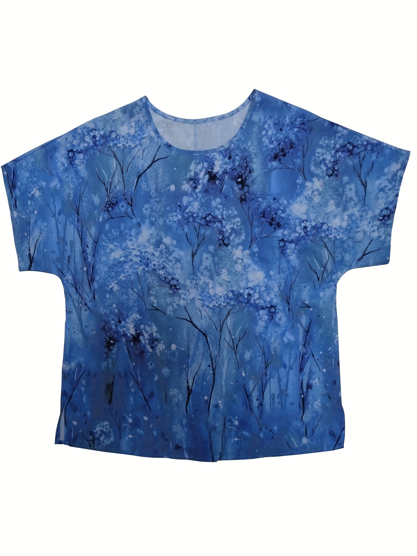Floral Print Short Sleeve Casual Blouse