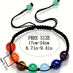 Chinese Style Beaded Bracelet Adjustable Hand Jewelry Natural Stone Braided Rope