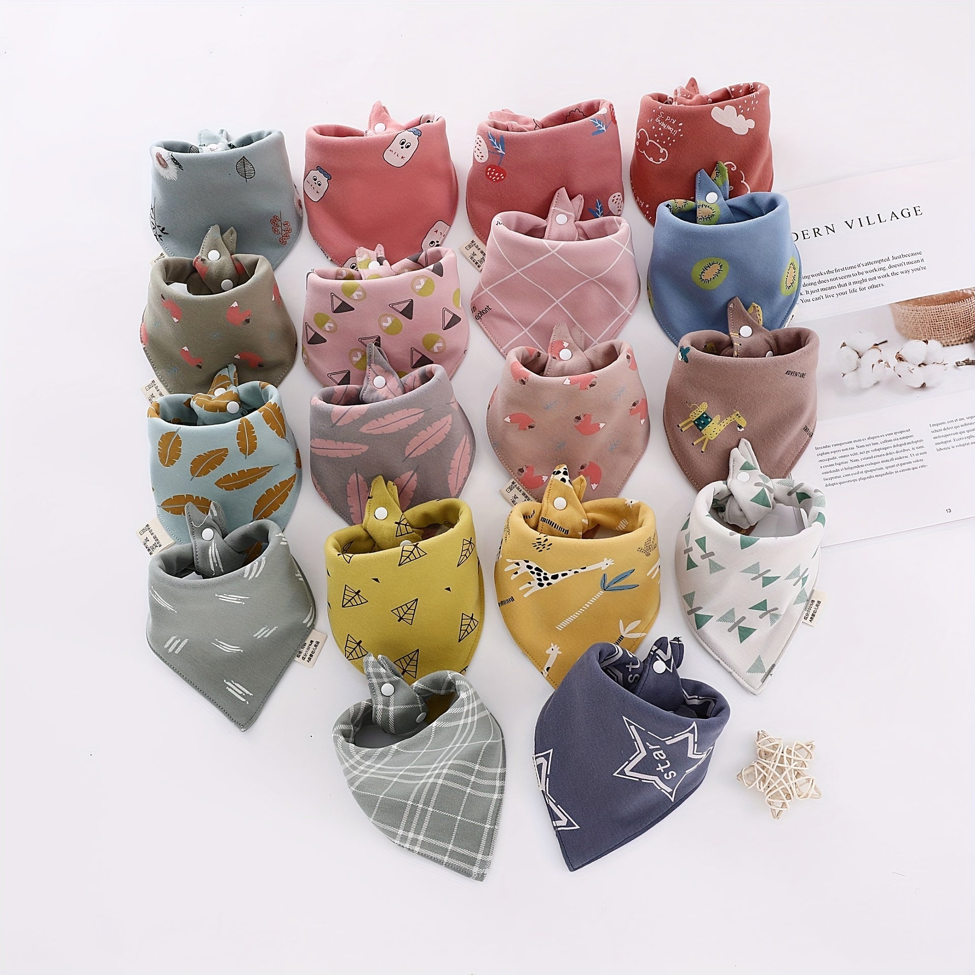 Large Size Baby Cotton Bib Absorbable Soft Triangle Towel