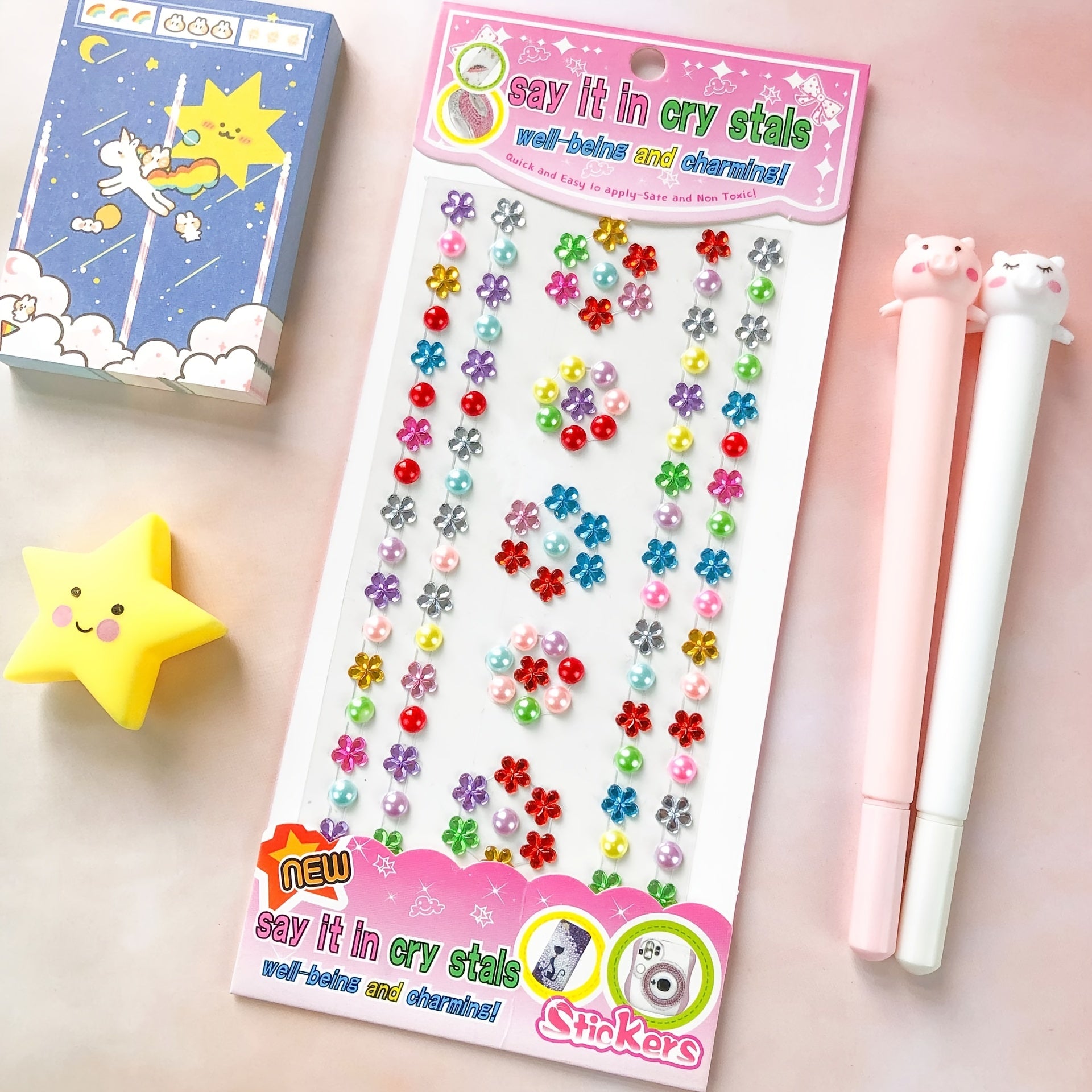 3D Diamond Stickers Acrylic Butterfly Crown Flowers DIY Crafts
