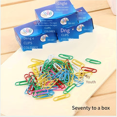 Box of 70 Colorful Paper Clips Student Stationery