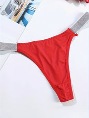 5pcs Colorblock Low Waist Thongs Stretchy Intimates Panties