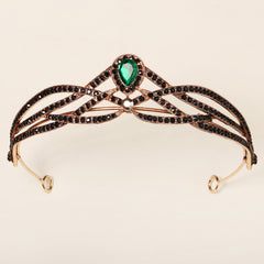 Vintage Rhinestone Headband Accessory Baroque Crown for Halloween Party