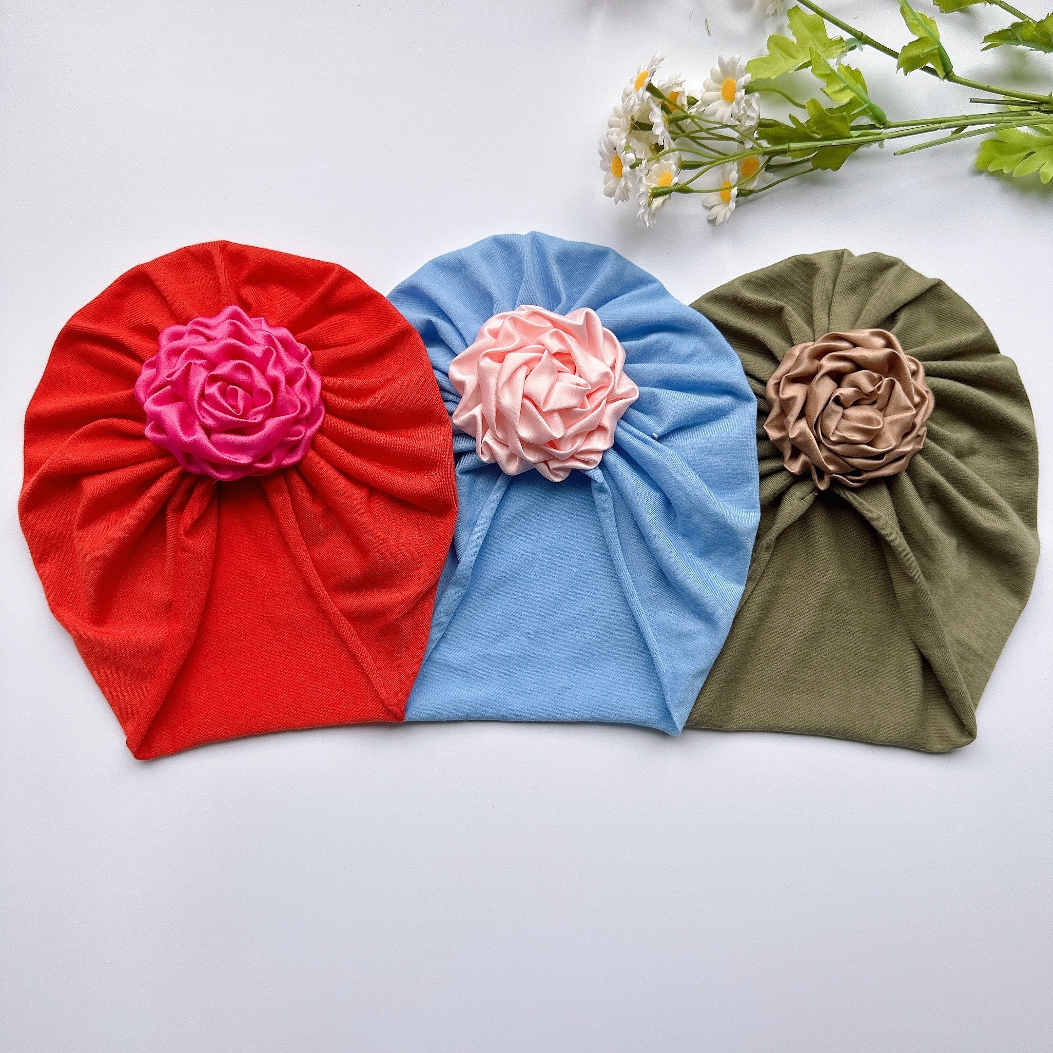 Baby Girls Flower Decor Turban Soft Hair Wrap Headband
