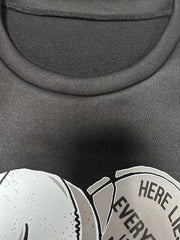 Skeleton Printed Warm Sports Sweatshirts Round Neck Casual Pullover Tops