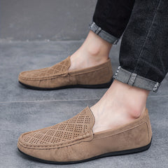 Men's Moc Toe Loafer Shoes Non slip Slip On Dotted Diamond Moccasin Shoes