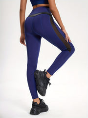 High Waist Yoga Leggings with Side Mesh Stitching