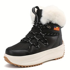 Plush Lined Thermal Snow Boots Chunky Non Slip Snow Shoes