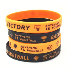 Basketball Silicone Bracelet with Motivational Sayings for Teams