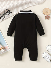 Baby Boys Long Sleeve Polo Shirt Romper Cotton Jumpsuit