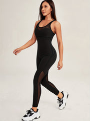 Criss Cross Sports Jumpsuit Slim Fit Yoga Bodysuit