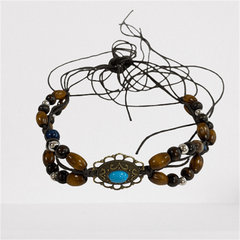 Retro Literary Style Hat Circle Beads String Ornament