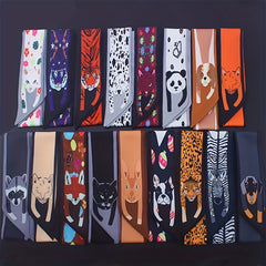 Animal Print Ribbon Skinny Scarf Cartoon Neck Tie Scarf Women Casual Neckerchief
