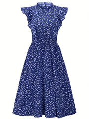 Women's Chiffon Floral Print Ruffle A-line Sundress