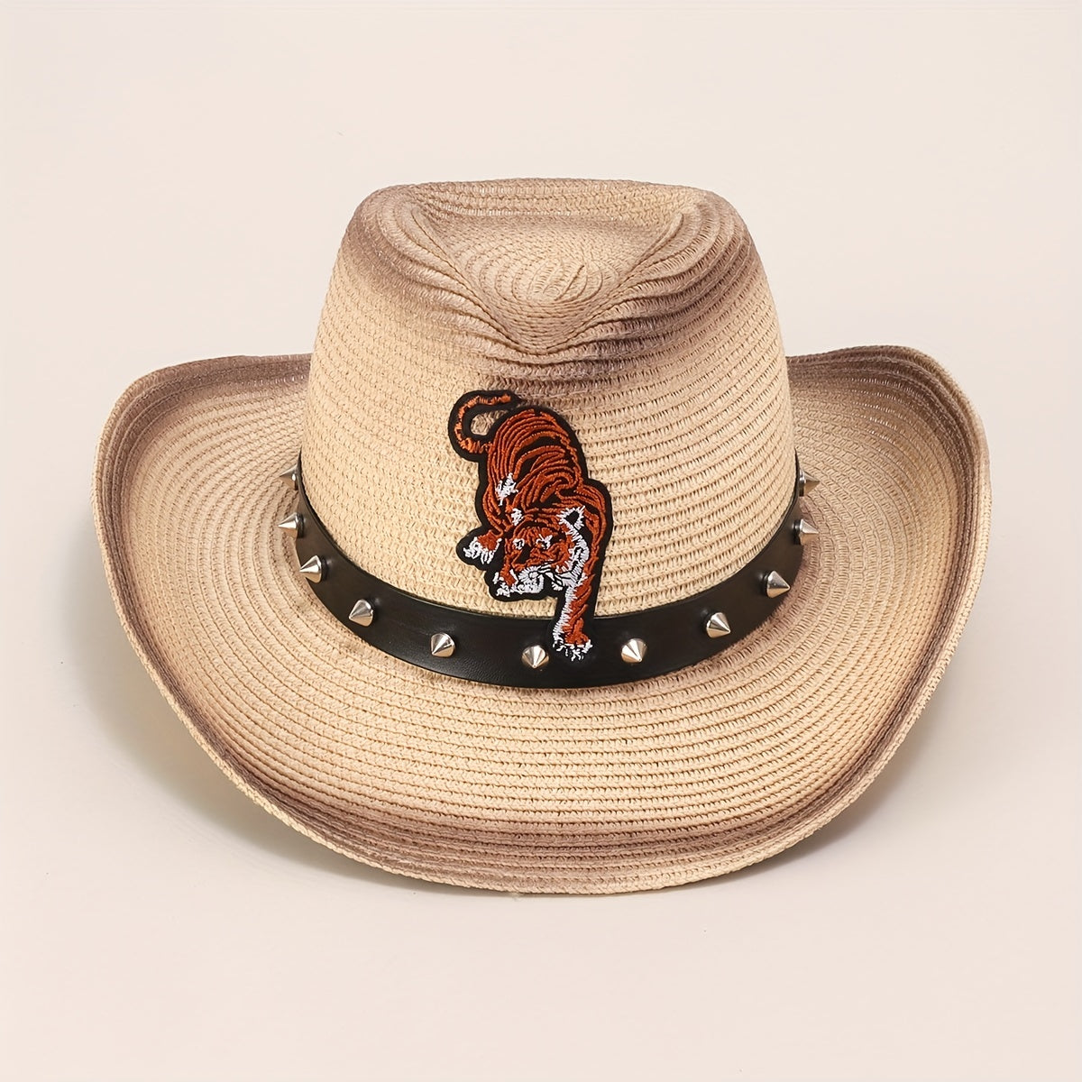 Gradient Jazz Cowboy Straw Hat Outdoor Fishing Sun Hat Men's Beach Hat