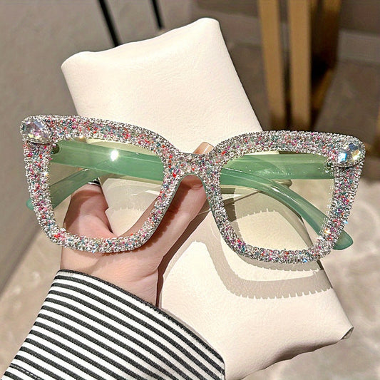 Glitter Cat Eye Sunglasses Rhinestone UV400 Sun Shades
