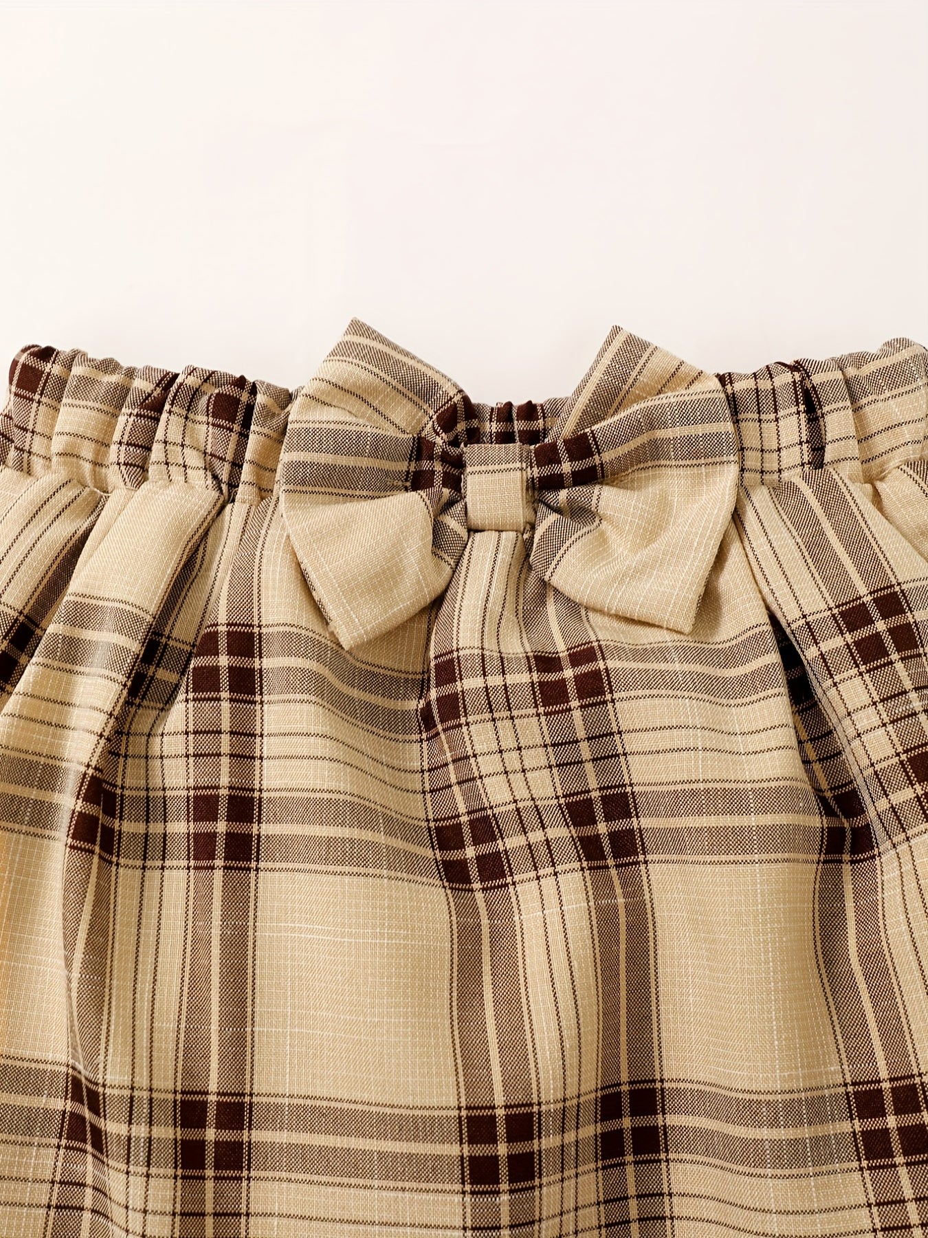 Girl's Preppy Style Polo Shirt & Plaid Skirt Set for Spring Autumn