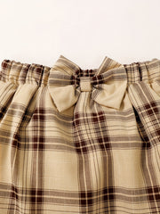 Girl's Preppy Style Polo Shirt & Plaid Skirt Set for Spring Autumn