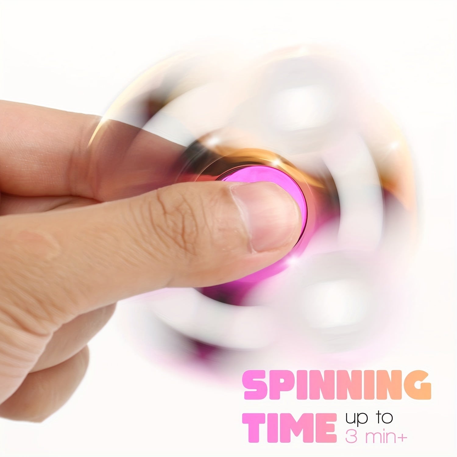 2pcs FIGROL Metal Feel Spinner Toys Stainless Steel Bearings Multicolor Pink