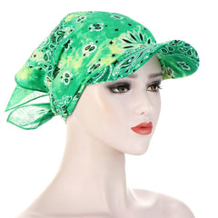 Tie Dye Bandana Cap with Sun Protection for Women