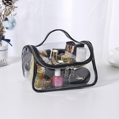 Clear PVC Toiletry Bag with Handle Zipper Waterproof Travel Pouch