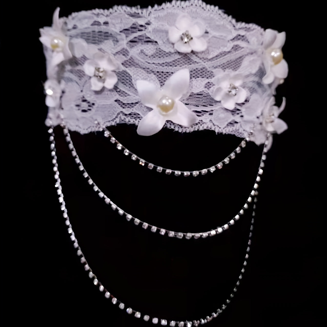 Lace Garter Belt Floral Pearl Legs Band Bridal Wedding Accessory