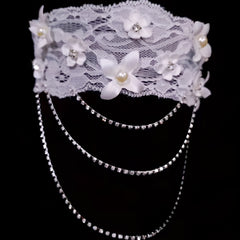 Lace Garter Belt Floral Pearl Legs Band Bridal Wedding Accessory