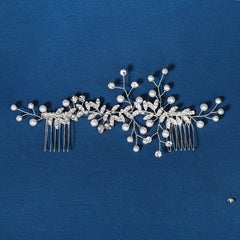 Crystal Hair Comb Faux Pearl Bridal Headpiece Wedding Hair Accessories