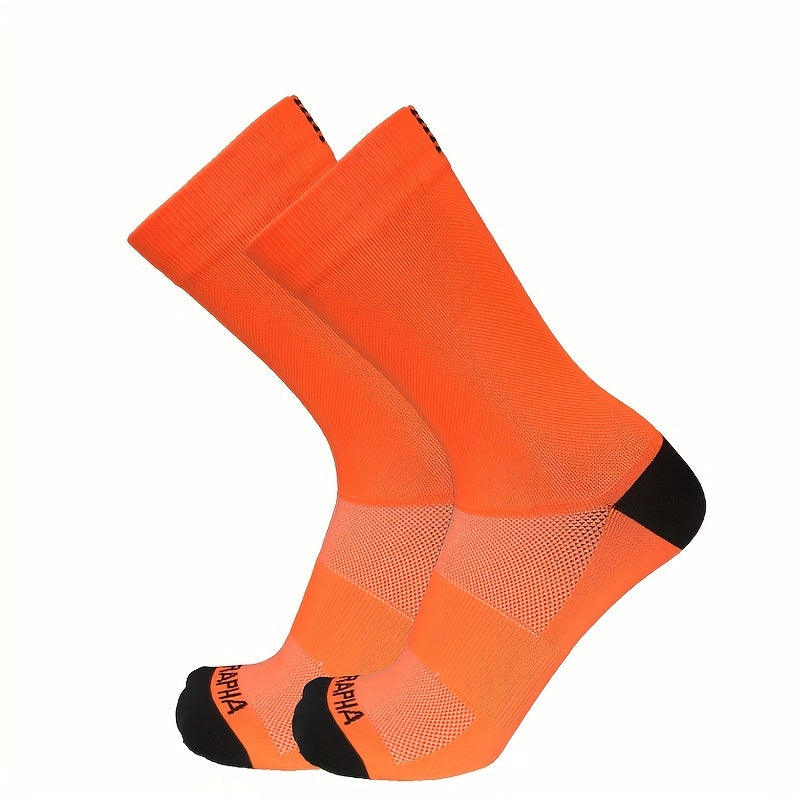 Unisex Mid Calf Anti-Odor Athletic Crew Socks for Running