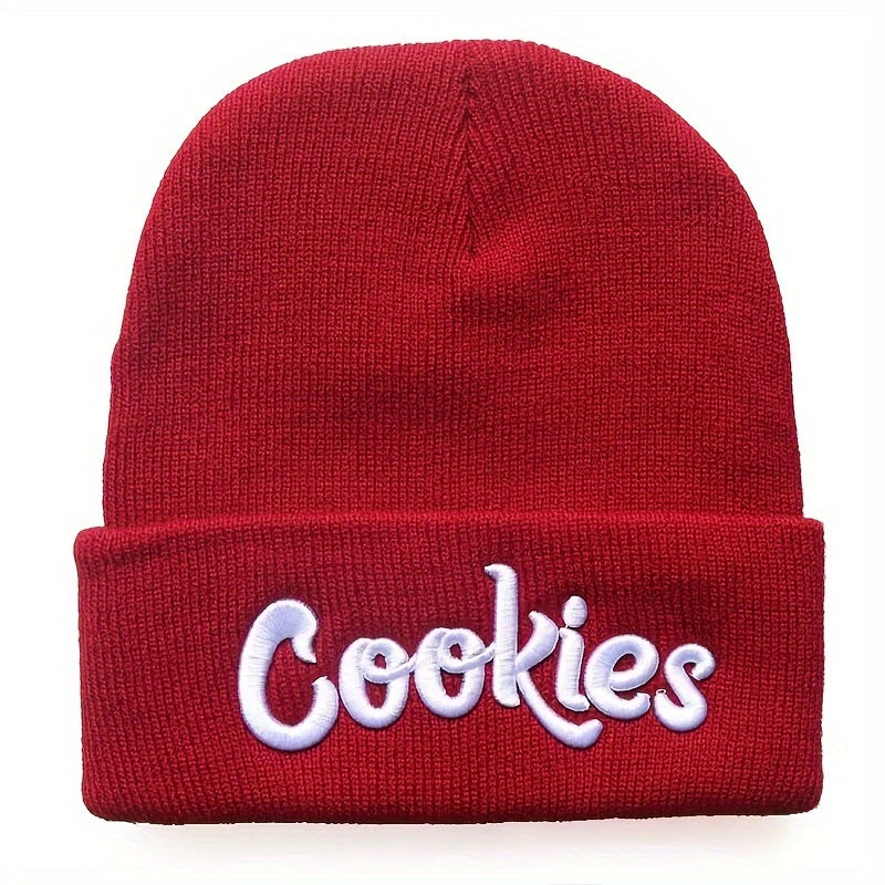 Boys Classic Knit Cap With Cookies Embroidery