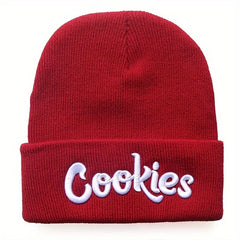Boys Classic Knit Cap With Cookies Embroidery