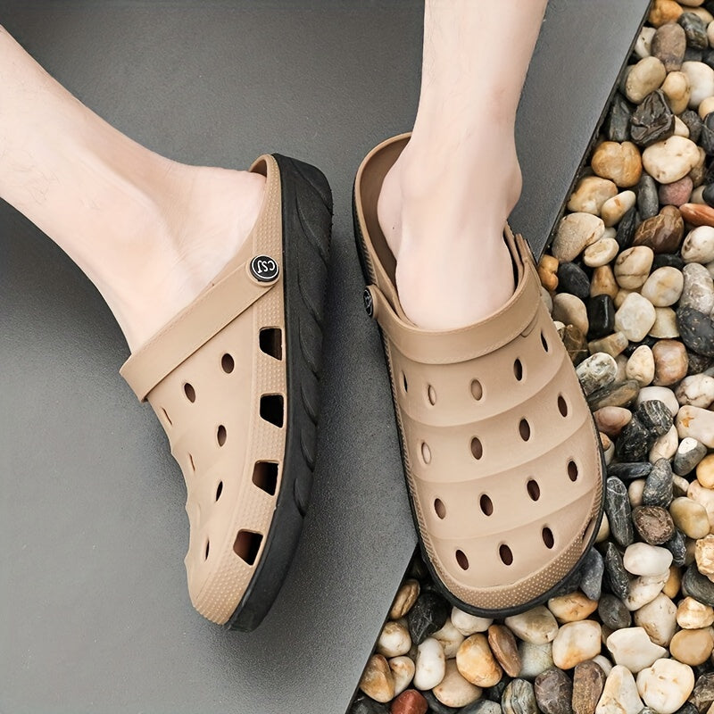 Men's Lightweight Comfy Clogs Hollow Out Non Slip Garden Shoes